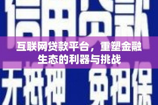 辰溪互联网贷款平台，重塑金融生态的利器与挑战