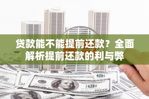 辰溪贷款能不能提前还款？全面解析提前还款的利与弊